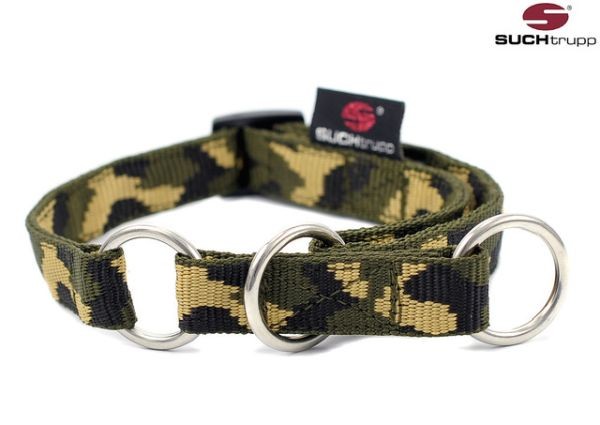 SUCHtrupp - Schlupfhalsband / Hundehalsband mit Stopp, Camouflage